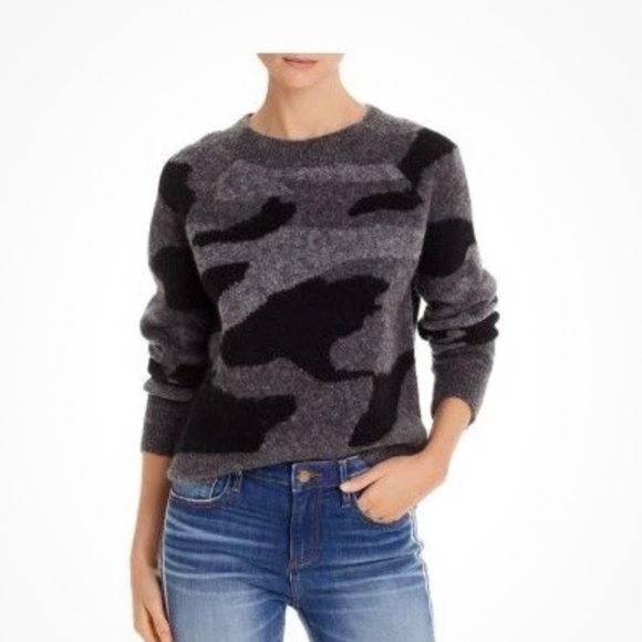 Aqua Camo Print Crewneck Sweater - Picture 1 of 10